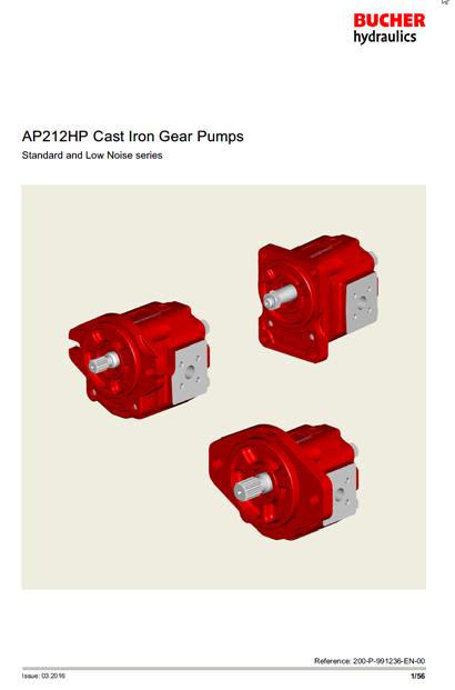 4.4 Multiple gear pumps: ++AP212HP cast iron versions (: SAE- and SAE-C versions only) Standard versions means separated inlet/outlet side ports, without shaft seal among pump stages 4.4.1 rive torque calculation example T max = T1 + T2 + T3 <see section 3.