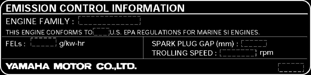 General and important labels EJU30340 Emission control information