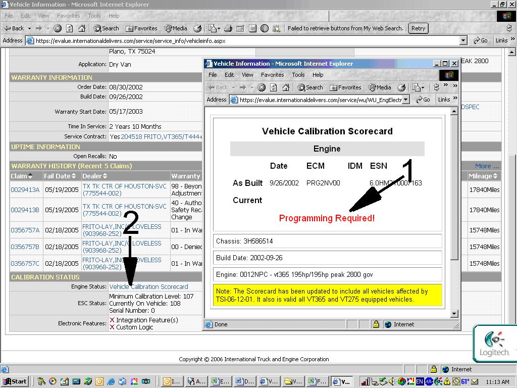 PROCEDURE Initial Inspection: Service Write-Up 1. Using ISIS open the Vehicle Information Page located under the Write Up menu option A. Enter the Chassis Number and click the submit/view button. B.