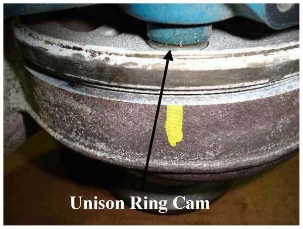 the unison ring cam on the turbocharger