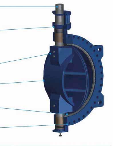 3 ~ 24 AWWA Butterfly Valve Design Specifications Corrosion Resistant Shaft Shaft is made of ASTM A 276 304 or High strength stainless steel.