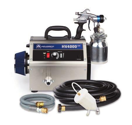 HV4000 Luxe APPLICATIONS: SPRAY: USAGE: FEATURES: INCLUDES: Small and big fine finish jobs on wood and metal Water and solvent-based fine finish materials (enamels, lacquers,.