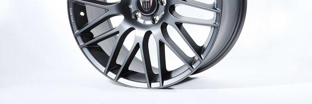 titan grey 9 J x 20 black with high-sheen front VÄTH Forged Rim Three-part forged rim with titanium colored spokes.