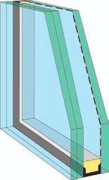 Energy efficient glazing and the use of blinds ensures heat transference is minimised. White painted interior wood frame and sash. Outer aluminium cappings (grey).