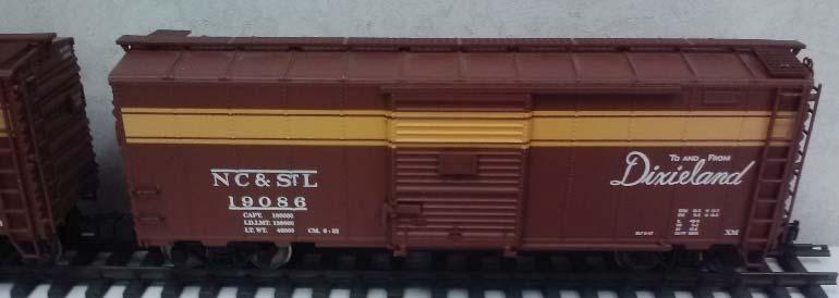 Even G-Gauge has a NC&StL following Three NC&StL yellowstripe boxcars were on display at the Reunion.