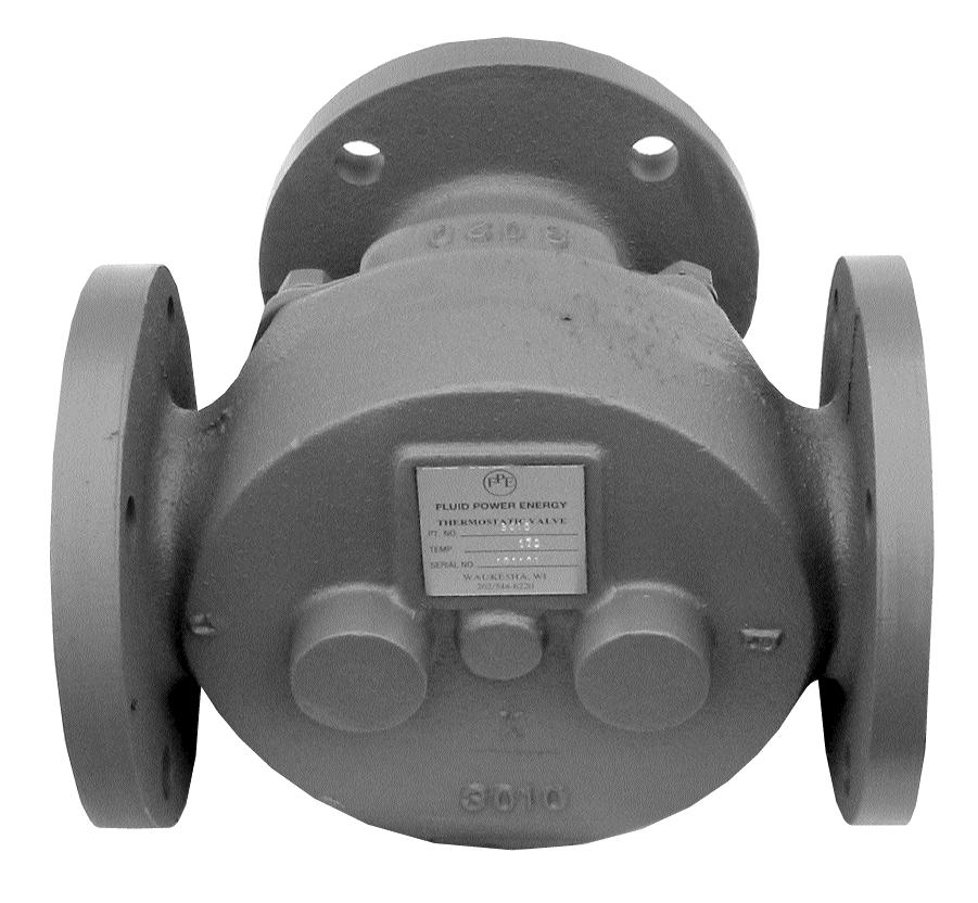 Model 3010 Three-Way Thermostatic Valve (T Style) 3010 3 Flange 3010M 3 Flange with Manual Override FPE Thermostatic Valves utilize the principle of expanding wax, which in the semi-liquid state