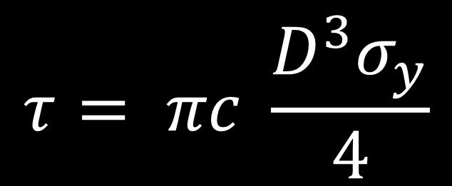 Torque τ = torque σ y = yielding stress of material D = bolt diameter c =