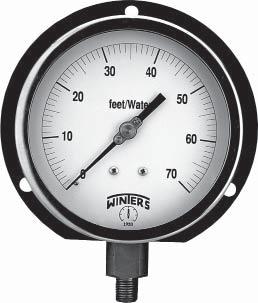 Altitude Gauge PAL Description & Features: Premium aluminum case gauge designed to read head pressure Stainless steel or brass wetted parts PSI and Feet of Water scales ASME B40.