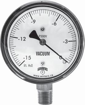 Low Pressure Gauge PLP Description & Features: Highly accurate reading of low pressures Brass or stainless steel wetted parts Ranges from 15 H 2 O/oz to 10 psi ASME B40.
