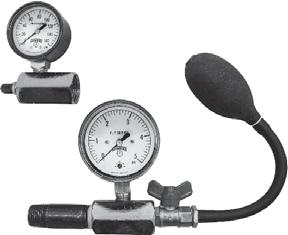 100 compliant CRN registered 5 year warranty Applications: Portable leak and loss of pressure detection unit for gas and water lines Specifications Gas Test Gauge (1) Water Test Gauge (2) Dial 2.