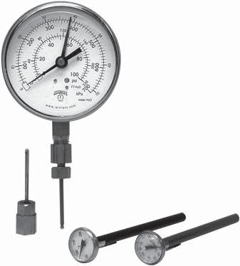 PTK Pressure and Temperature Kit Kits 2 1 3 4 5 Kit Contents 1. Gauge 2. Gauge Adaptor 3. Bimetal Pocket Thermometer 0 F to 250 F (-17 C to 121 C) 4.