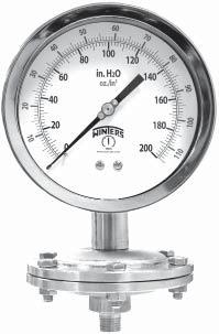 PSG Schaeffer Gauge Process Description & Features: A combination pressure gauge and diaphragm seal forming one unique instrument that measures low pressures where protection from the process media