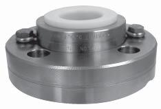 #80 Flanged Diaphragm Seal (Teflon ) D44 0 to 1,000 psi (0 to 6,900 kpa) Description & Features: Continuous use seals - backing plate will prevent diaphragm from rupturing if pressure sensing