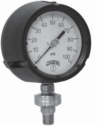 PTR Tamper Resistant Process Gauge Process Description & Features: Solid front, pressure relief back, welded to a 316L stainless steel one-piece diaphragm seal body 316L stainless steel diaphragm for