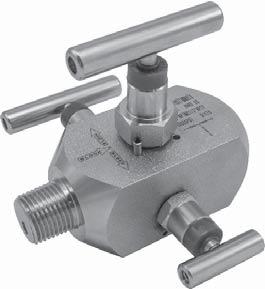 Double Block & Bleed Valve BBV Description & Features: Combines isolating and venting in a single valve, eliminating the need for tubing and fi ttings Block valve isolates the downstream process fl