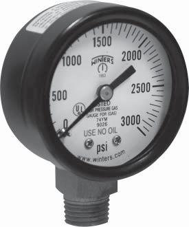 Compressed Gas Gauge PCG Description & Features: Economical 2 (50mm) gauge with built-in safety features Safety blowout back steel case ASME B40.