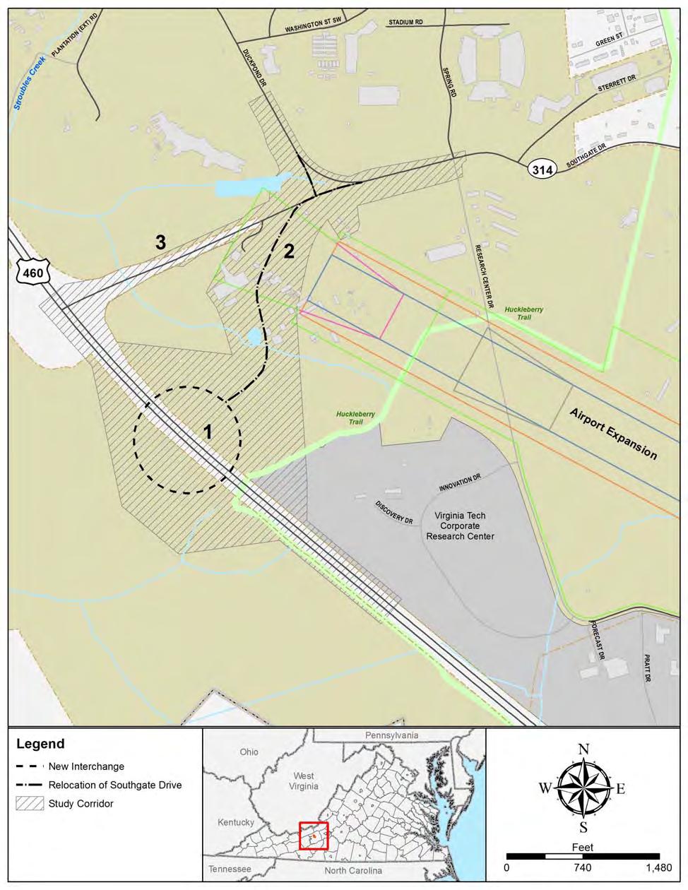 US 460 Bypass Interchange and Southgate Drive Relocation Environmental Assessment Figure