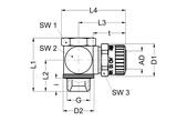 Screw joints Screw joints with high requirements regarding the retention form 31 Single swivel connector - Whitworth pipe thread DIN ISO 228 - Chambered O-ring - Seals FPM - Material 1.