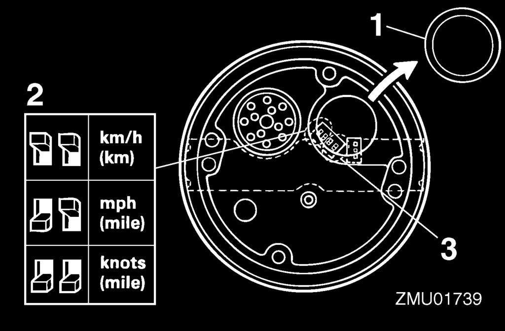 Basic components EMU26620 Trim meter (digital type) This meter shows the trim angle of your outboard motor. 1. Speedometer 2. Fuel gauge 3. Trip meter/clock/voltmeter 4.