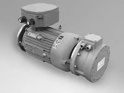 Brake motors with attached brake, direct transmission mounting 41 Type... S series This brake is always attached to a reinforced fan cowl on the non-drive side of the motor.
