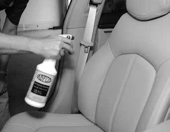 spray (if liquid) Leather Cleaner to surface and gently agitate.