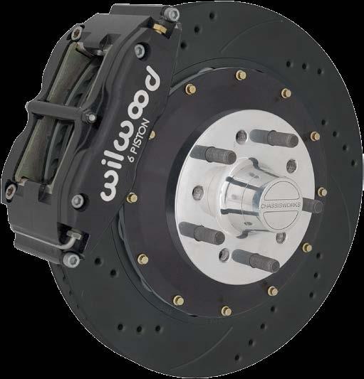 g-machine 14" - 6-Piston g-street 14 features rear-mounted, fixed, six-piston calipers and 14 directional-vaned, slotted, cross-drilled, black e-coated rotors with billet aluminum hats and hubs.