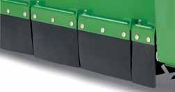 Optional skid plates keep knives and rotors out of the dirt. Optional front rubber deflectors keep debris and other materials under the shredder and away from the tractor and operator.