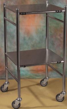 stainless steel Dressing, Instrument or Theatre Trolley is equipped with two removable shelves and antistatic castors.
