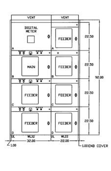 Dimensions Indoor Front Elevation View Indoor Floor Plan and Cable Space Details 1.25 (32) typ..86 (22) 4.42 (112).75 (19) typ..75 (19) typ. 1.50 (38).86 (22) 5.86 (149) 7.88 (200) 4.