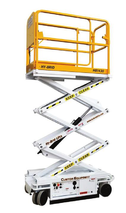 ELECTRIC SCISSOR LIFTS HY-BRID/HB-1230 MEC/1330 SE HY-BRID/HB-1430 Weight allows machine to go on delicate flooring