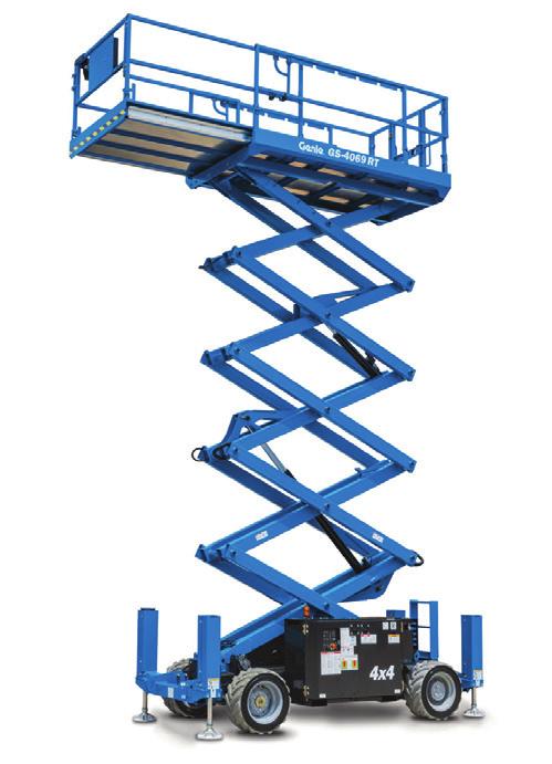 RT Driveable at full height 4 foot roll out extension deck Outriggers for uneven ground leveling JLG/530LRT