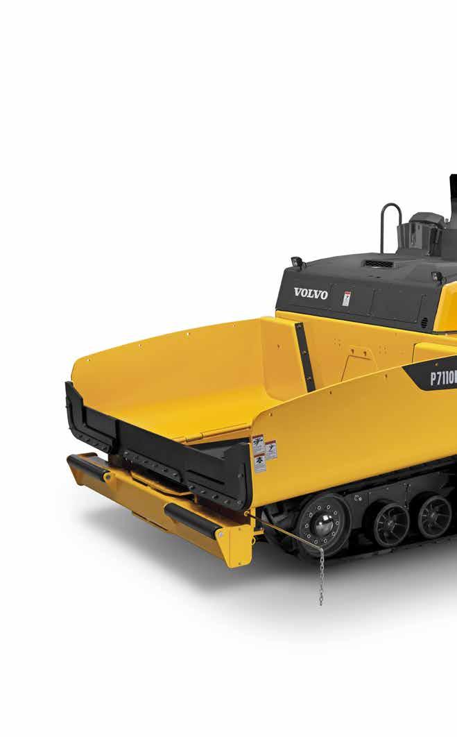 P7110B tracked paver Range of screeds Volvo offers a range of extendable, front and rear mounted screeds for increased versatility.