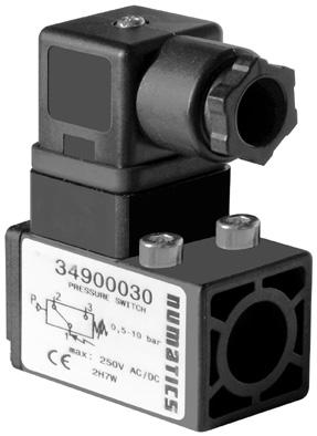 / 349 SERIES PRESSURE SWITCH 349 Series Pressure Switch Performance Data Without Protection With Protection Port Size/Thread Type Pad Mounted Fluid air or inert gas Pressure Setting 0,2 to 6; 0,5 to