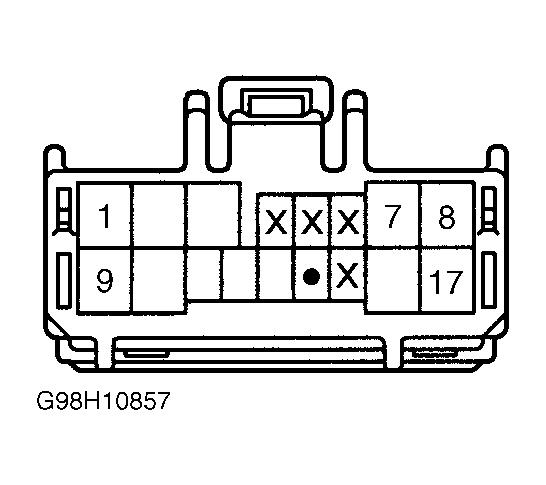 (1) See Fig. 1. Fig. 1: Identifying Combination Switch Connector Terminals Courtesy of TOYOTA MOTOR SALES, U.S.A., INC. HEADLIGHT CONTROL RELAY Remove headlight control relay.