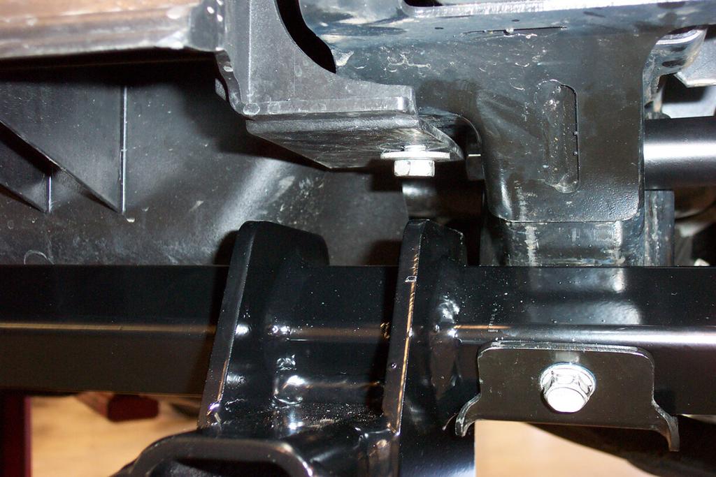 Bolt through the main receiver brace, pipe spacer and frame rail using the supplied 12mm x 1.25 x 120mm bolts and 12mm lock washers and nuts (Fig.N driver's side). 14.