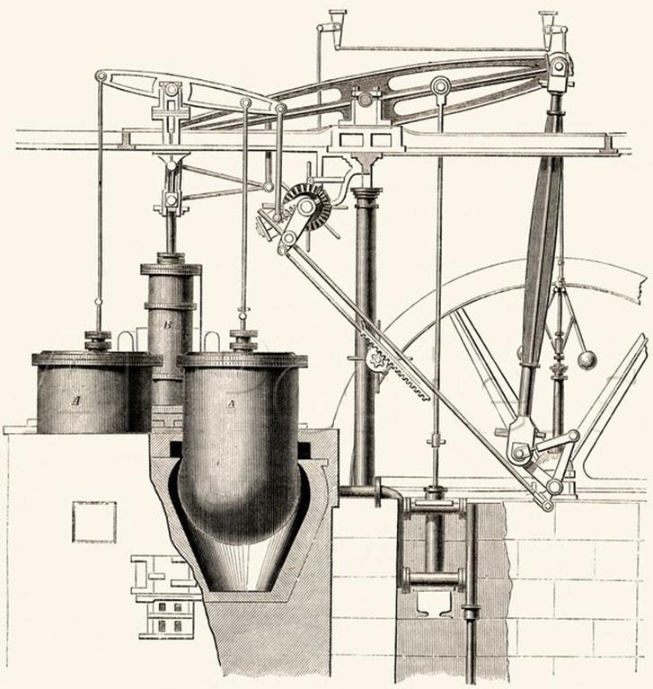A full-size version of the model shown in Figure 2 was constructed to pump water from a nearby quarry. It ran continuously for two years with an estimated output of two horse-power (1.5 kw).