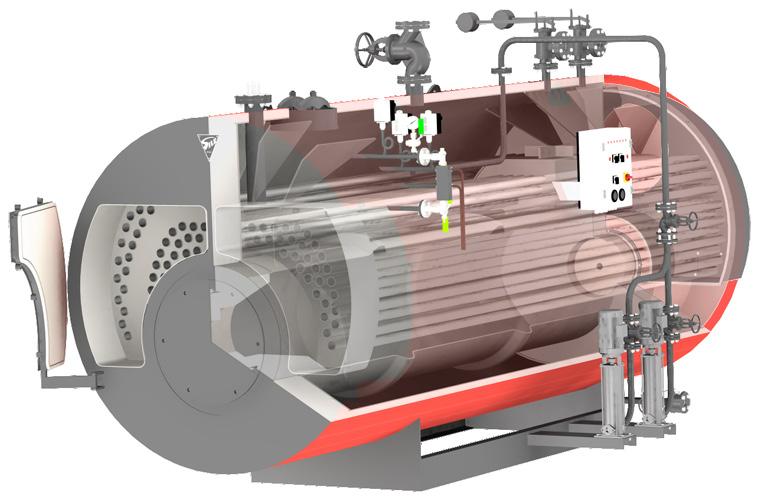 Construction ways The Sile industrial generators range consists of models with three pass smoke tubes (one in the furnace and two in the smooth tubes without turbolators) with power output of 3488 kw