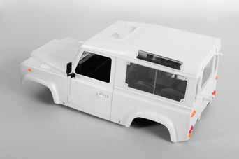 The Defender Body Set comes in durable hard plastic molded in a paintable white finish, perfect for custom paint.