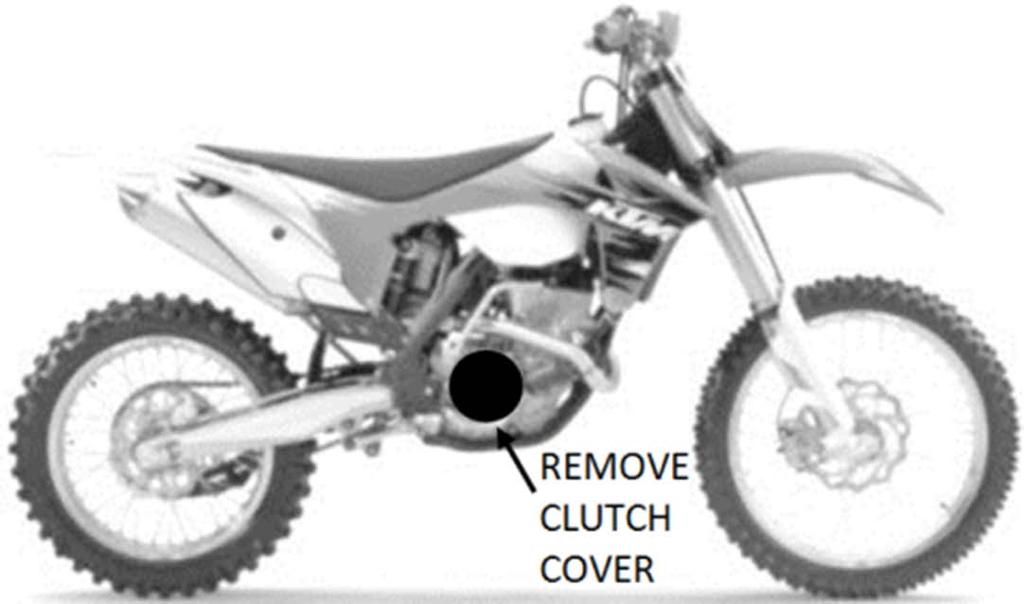 If your bike is carbureted, turn the fuel petcock to OFF and lay the bike on its left side. 3.