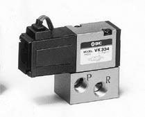 Note Bracket VK300-43- With screw Base mounted VK33 VK334 1 G M5 1 G 01 Construction Symbol (A) V Y W E Valve option Standard type For vacuum For low wattage For vacuum/low wattage Continuous duty