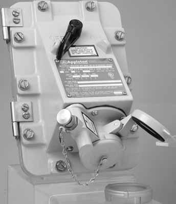 provided for line connections. Terminal provided for grounding connection. Receptacle is prewired to the terminal block. Disconnect switch mounted on the cover assembly.