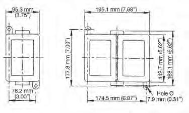 Close-Up Plug Single Gang Two Gang Dimensions Cover Hub Size 3/4" ECS-175 1" ECS-110 3/4" ECS-275 1"