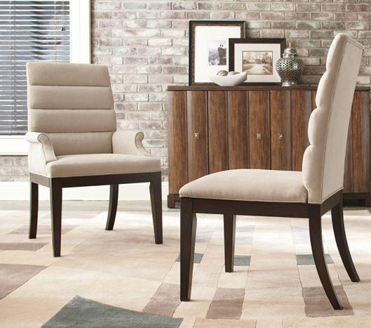 218-622 Upholstered Side Chair - KD W21 D26 H41 Seat Height: 20 Smoky Brown legs.