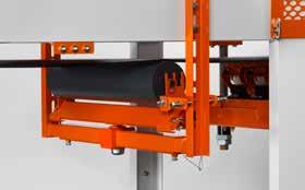 EVO RETURN ROLLER Sliding track-mount design reduces risk of injury and allows replacement to be done quickly and easily from a single side of the belt.