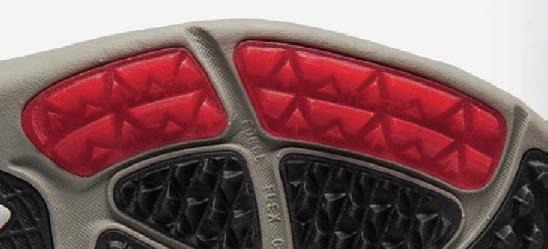 KEY TECHNOLOGIES Outsole with Xfer Power Wall All rubber Xfer comfort traction outsole gives you more control.