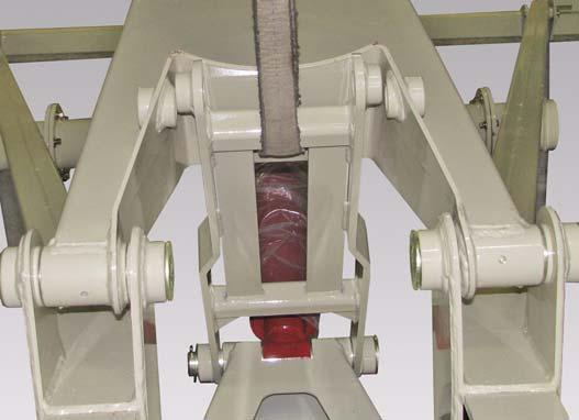 Figure 6 Install the top yoke pin (Item ) through the upper lift arm mounting holes (Item ) and pivot yoke