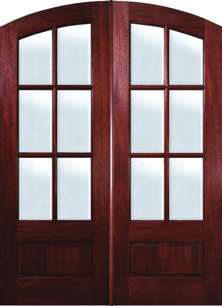 Arch Top TDL Collection All doors with bronze sills and oil rubbed bronze hinges Rough Opening: 5/0x8/0-63 x99-1/2, 6/0x8/0-75 x99-1/2 6 Lite TDL Beveled IG