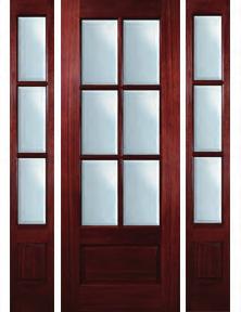 Square Top TDL Collection All doors with bronze sills and oil rubbed bronze hinges TDL680 6 Lite TDL Beveled IG Glass with Matching Sidelites 4 9/16 6 9/16 3 0 x 8 0 Mahogany with beveled IG 1,155