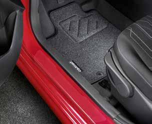 They are tailor-made to fit the footwells perfectly and are held in place by the standard fixing points and anti-slip backing. The driver s mat is embroidered with the Picanto logo.