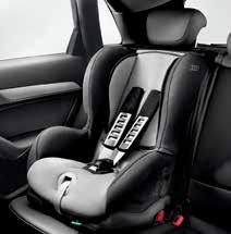 Audi baby seat ISOFIX base is recommended with this option. Available in black/orange and black/silver Audi child seat with ISOFIX. Child seat for ECE Group I, 9-18kg or approx 12 months 4 years.